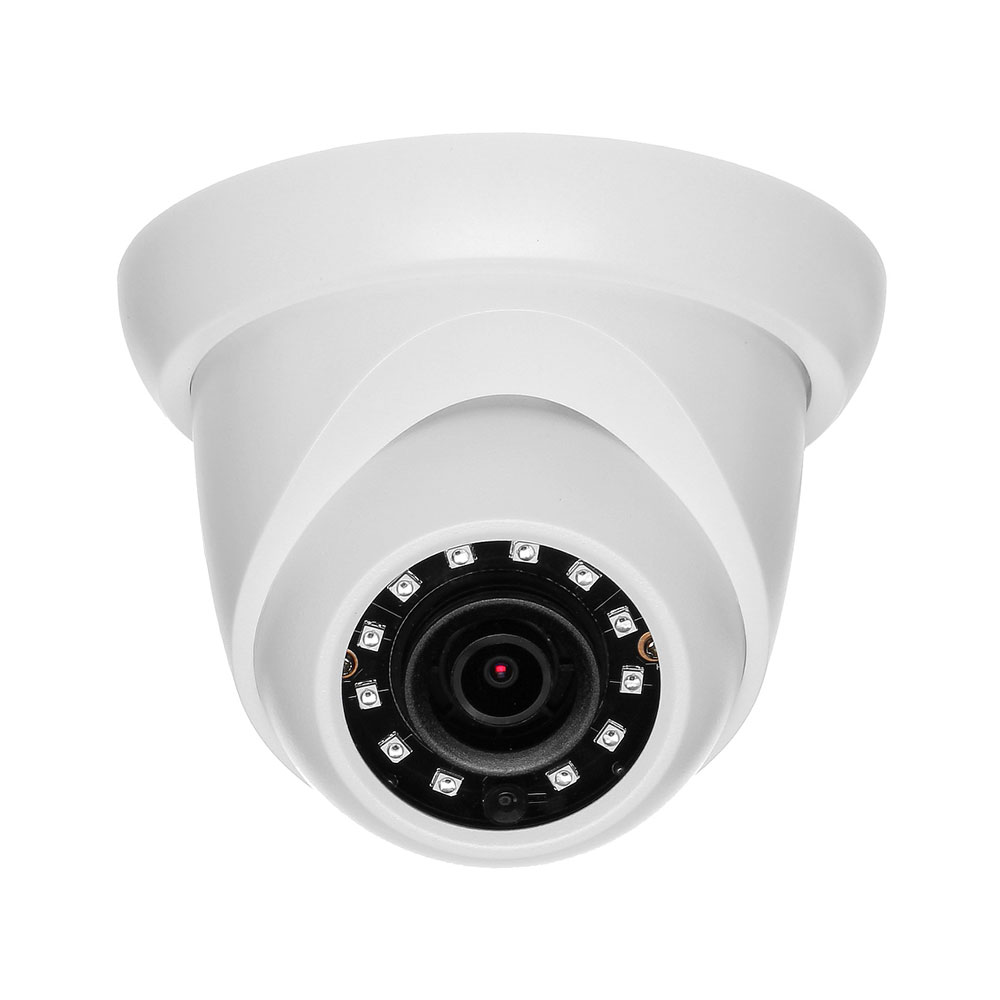 IPC-T4F | Fixed IP dome with Smart IR of 30 m for outdoors. 4MP 1/3 ”CMOS. Dual Stream. H.265 + / H.265 / H.264 + / H.264 / MJPEG format. Up to 4MP resolution at 20ips. ICR filter. 0.09 lux F2.0. Fixed 2.8 mm (101 °) lens. OSD, AWB, AGC, BLC, HLC, digital WDR, 3D-DNR, 4 ROI zones, mirror, video sensor and privacy masks. Onvif, API. IP67. 3AXIS. 12V DC. PoE.