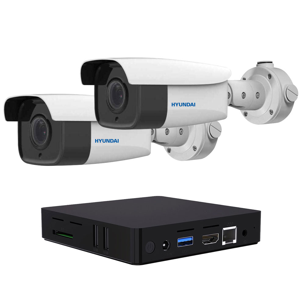 KIT-LPR2 | Kit LPR2 composto da: 1x NUC SAM-4528 (VIM-LPM2), 2 canali LPR Smart per camere LPR, database di fino a 500 matricole. 2x camera bullet HYU-444 con motore LPR.