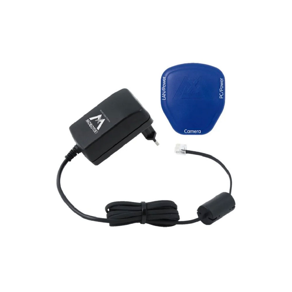 MOBOTIX-118 | Injetor PoE MOBOTIX IEEE 802.3af com função crossover e adaptadores internacionais