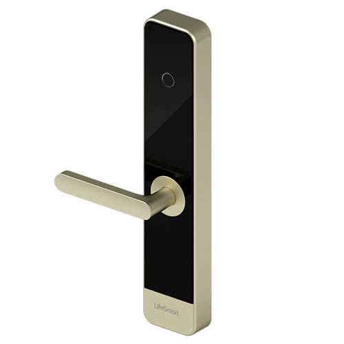 SMARTLIFE-19 | LifeSmart Smart Door Lock smart lock. Multiple forms of access. Screen with bezel-free design and tempered panel. Duress alarm and intrusion alarm. Password entry in secure method. Lock mode. Recommended for use with the Smart Station.