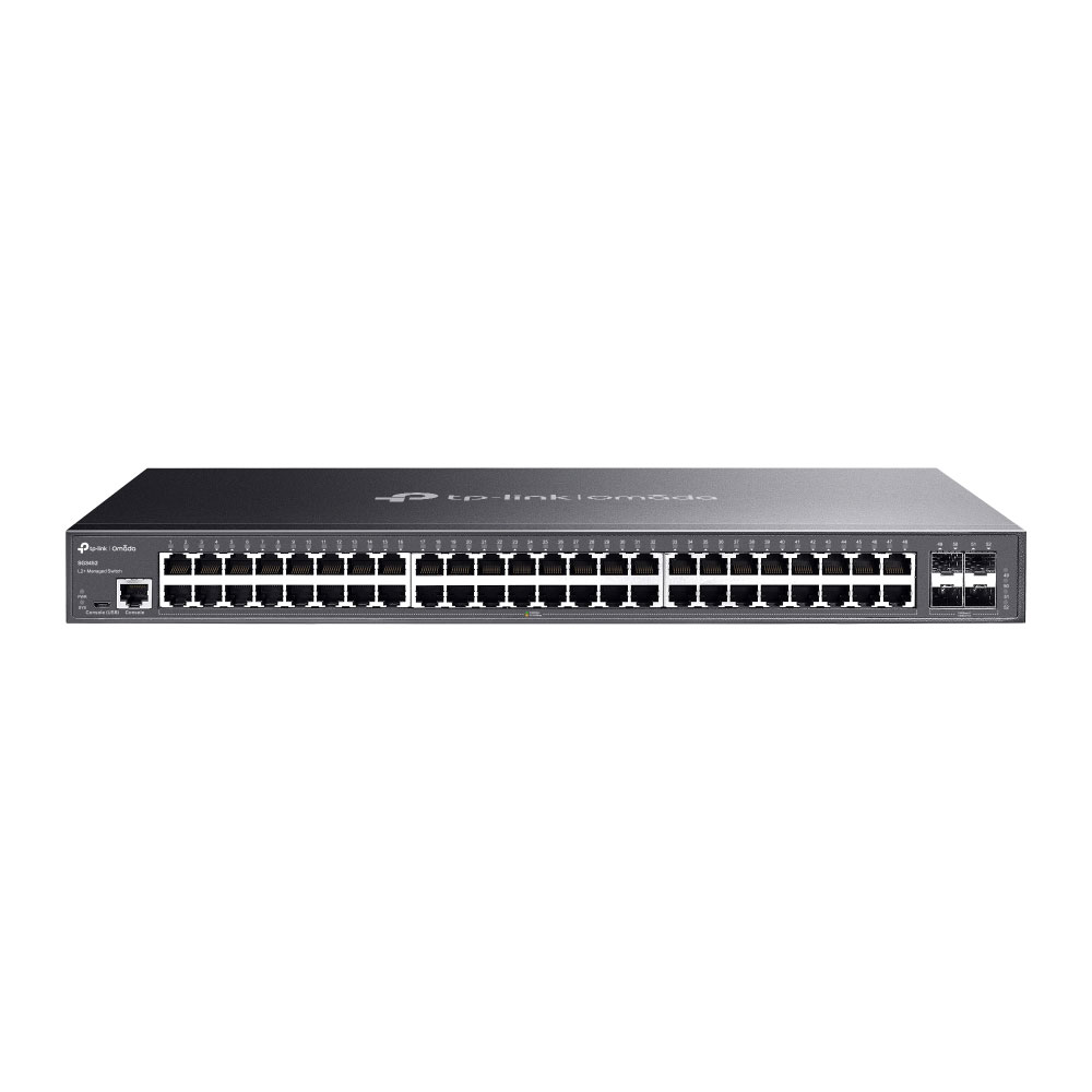 TPLINK-055 | Switch Gigabit L2+ com 48 portas RJ45 e 4 SFPs