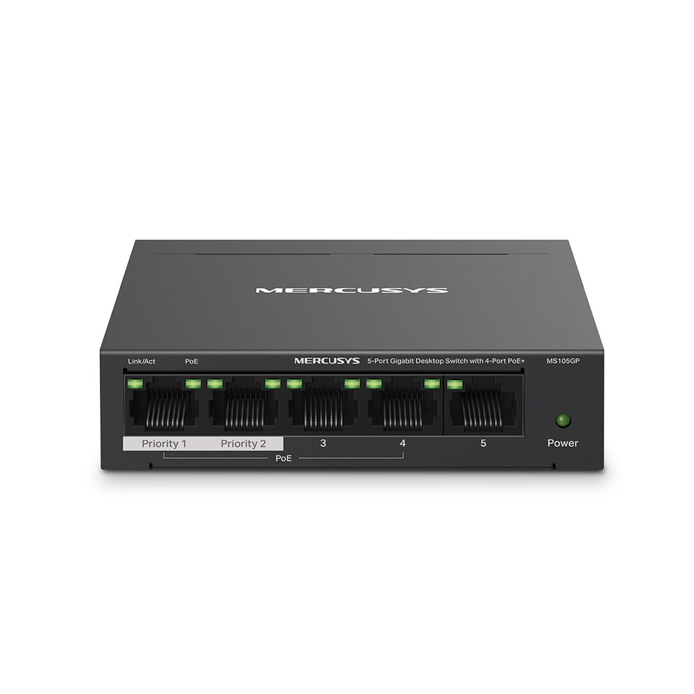 TPLINK-201 | Mercusys 5-Port Gigabit Switch with 4 PoE+ Ports