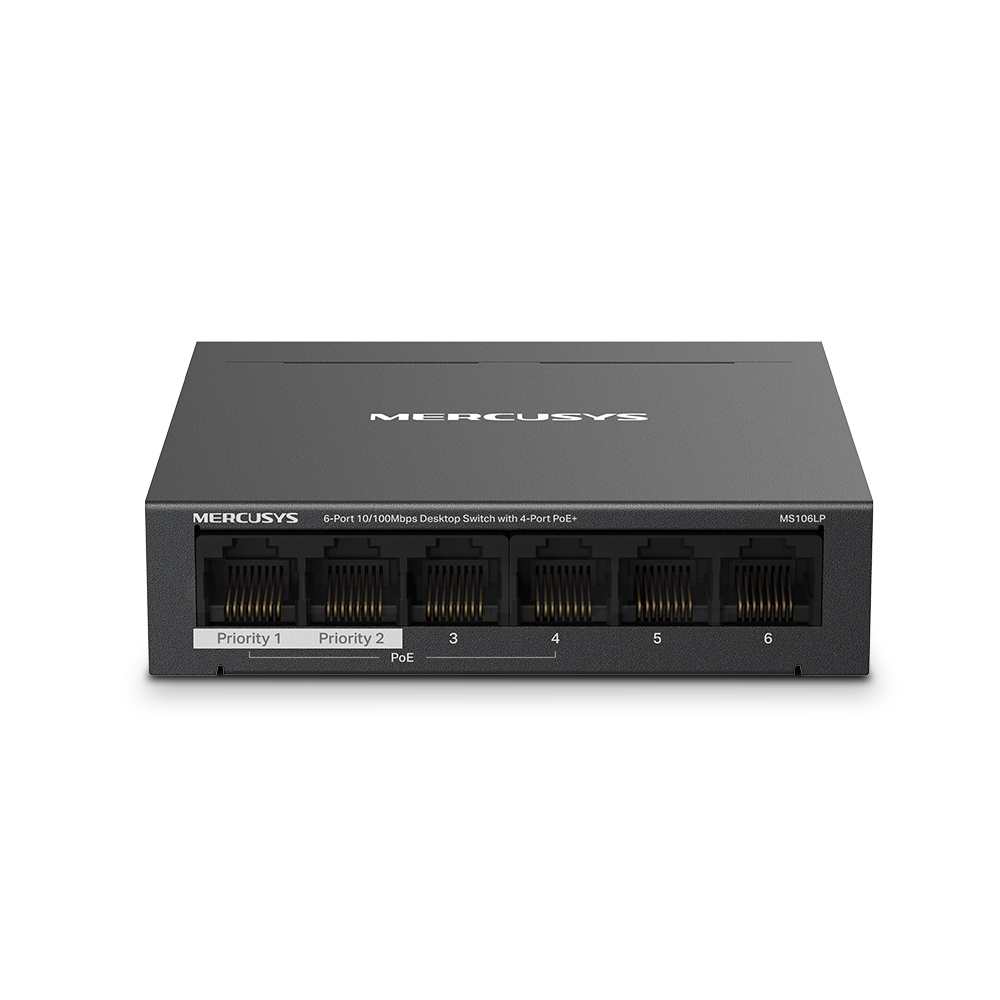 TPLINK-204 | Mercusys 6-port Fast Ethernet Switch with 4 PoE+ ports