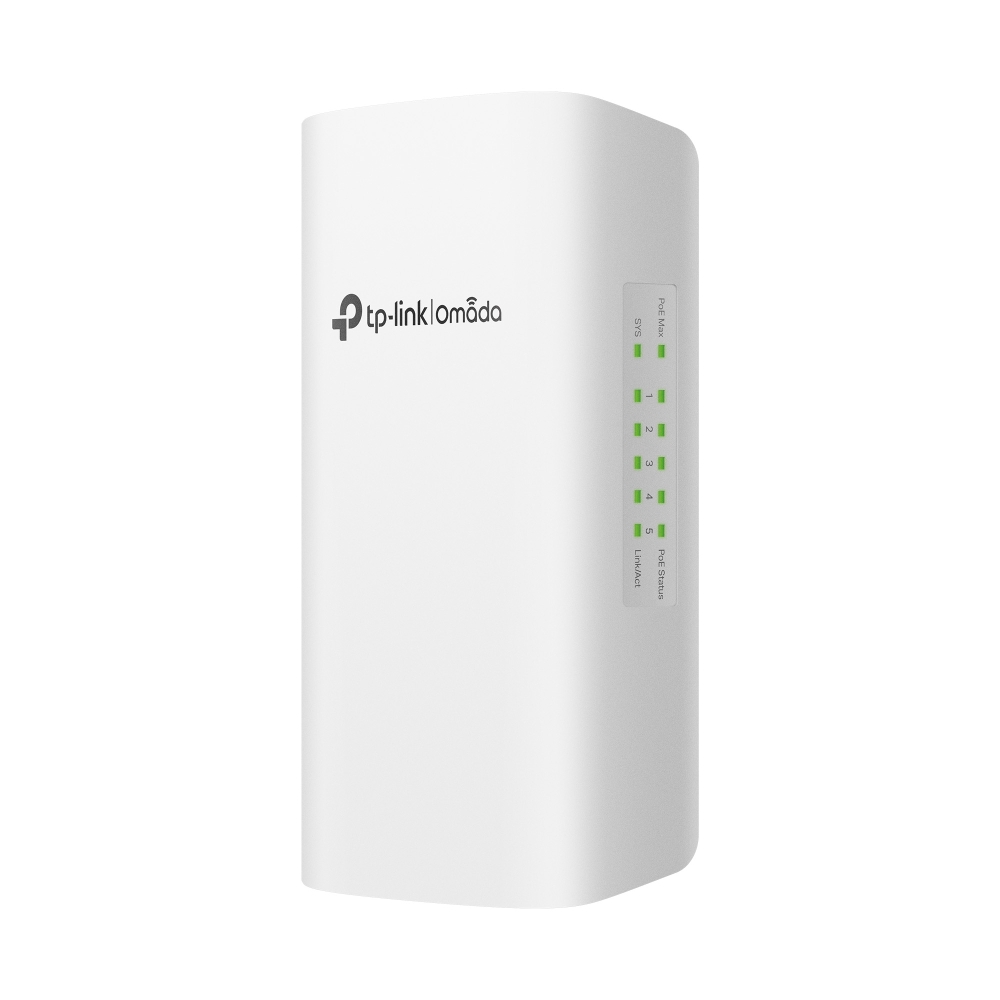 TPLINK-220 | Switch da esterno Omada Smart a 5 porte Gigabit con 1 ingresso PoE++ e 4 uscite PoE+