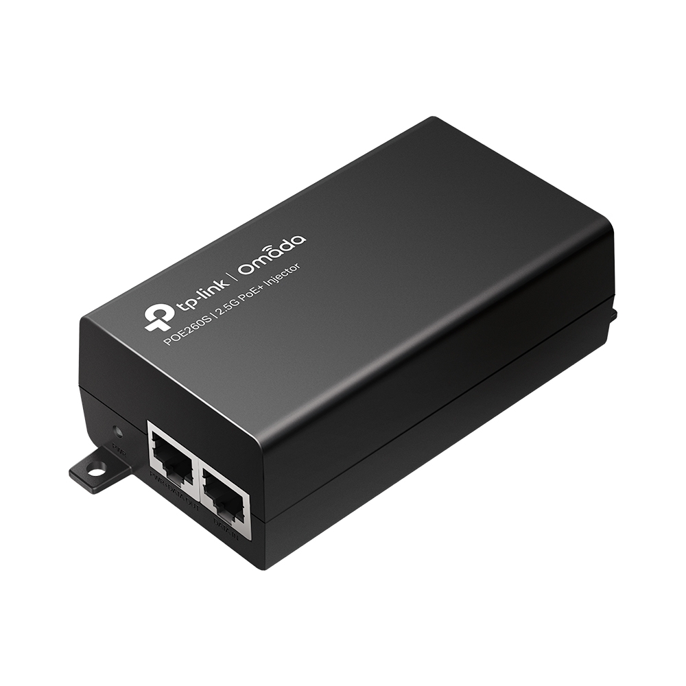 TPLINK-324 | Omada by TP-Link 2.5G PoE+ injector with 30 W, 2 RJ45 ports and wall or desktop mounting