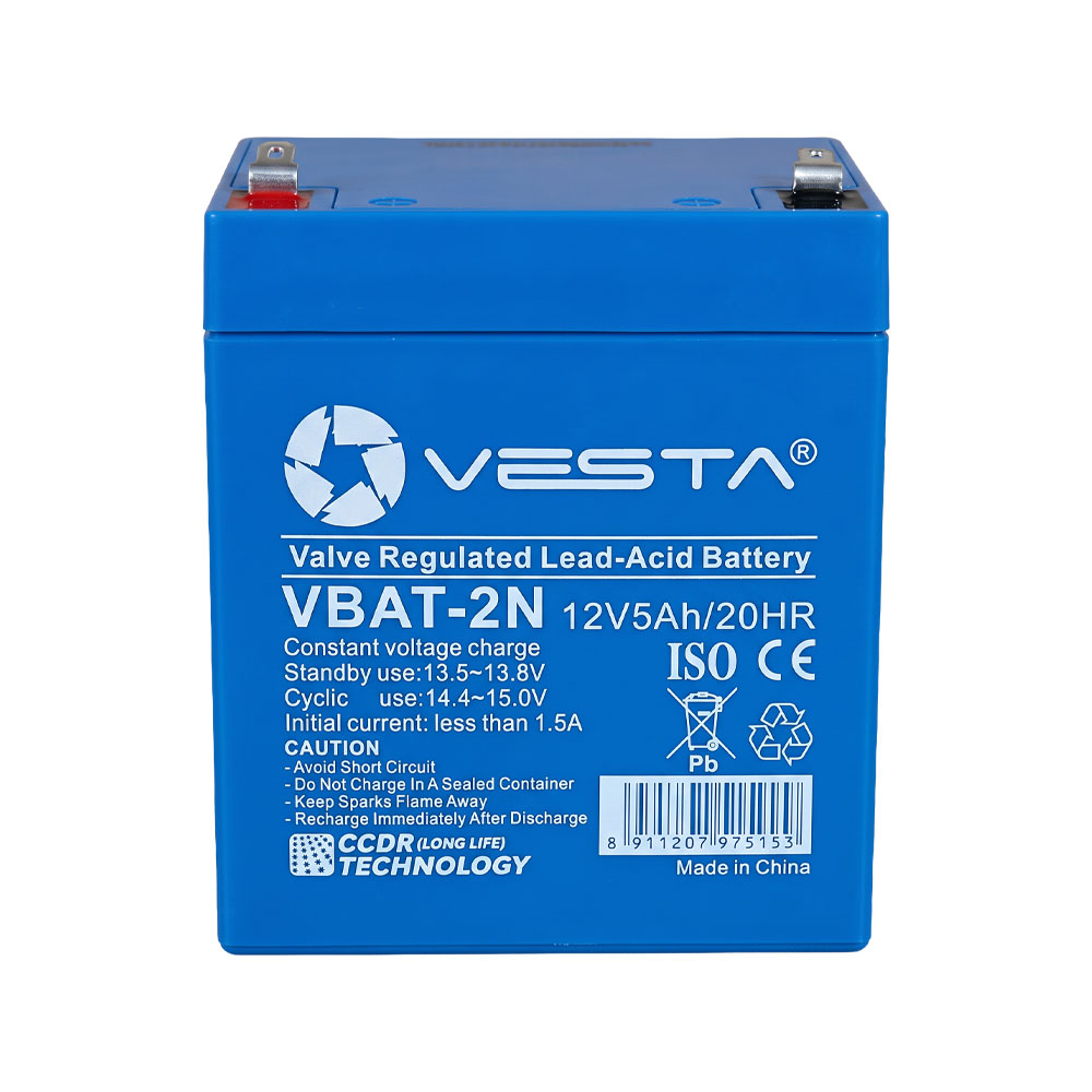 VBAT-2N | Bateria recarregável AGM VRLA VESTA de 12 V e 5 Ah com tecnologia CCDR