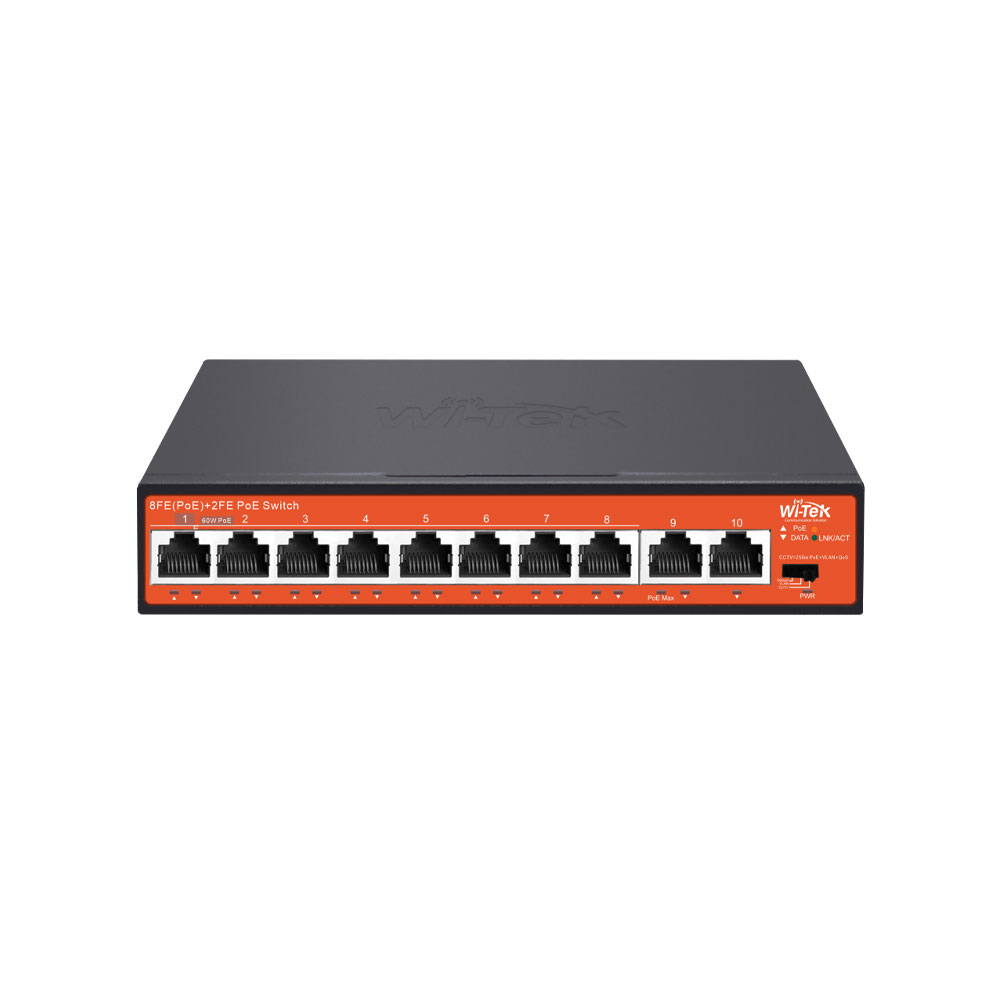 WITEK-0005N | 8 switch PoE + 2 Uplink PoE non gestibili