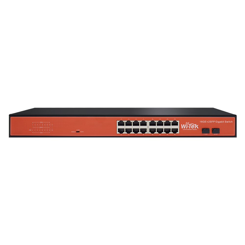 WITEK-0017 | Switches non gérés 16 Gigabit Ethernet + 2 Gigabit SFP