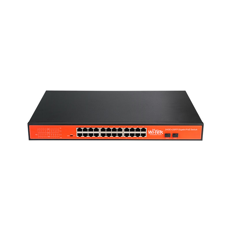 WITEK-0035 | Switch PoE 24 Gigabit PoE non gestito + 2 SFP Gigabit 