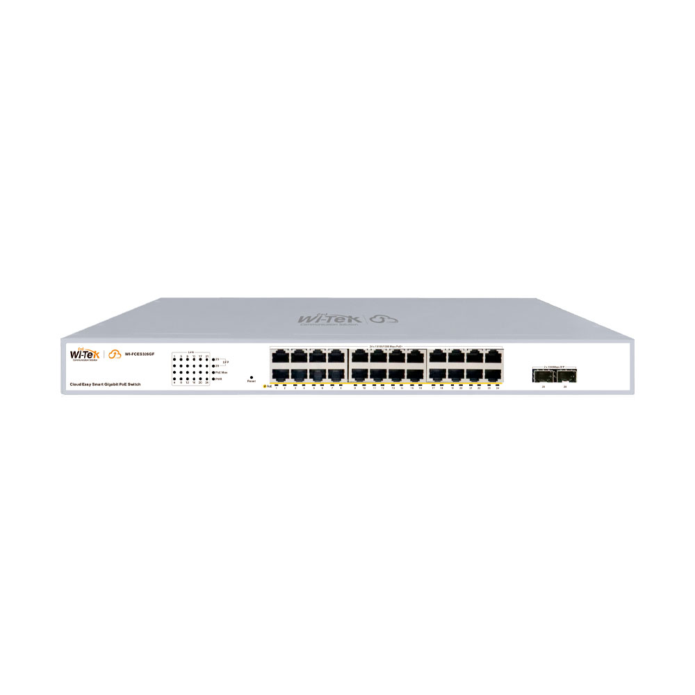 WITEK-0035N | 24-port Gigabit cloud managed PoE switch