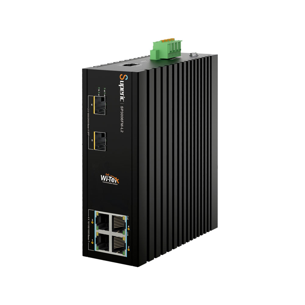 WITEK-0066 | 4 Gigabit PoE+ 4 Gigabit PoE+ + 2 Gigabit SFP L2 manageable PoE switch