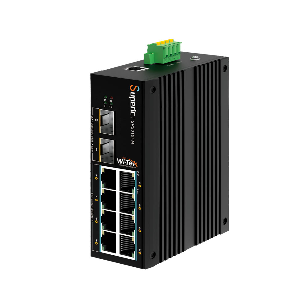 WITEK-0068 | Switch PoE gestionable de 8 PoE+ Gigabit + 2 SFP Gigabit