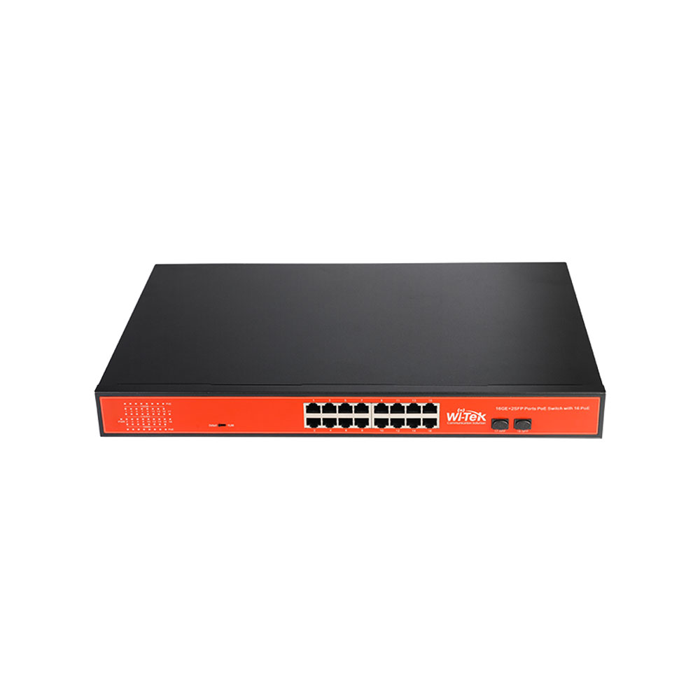 WITEK-0089 | Switch PoE Gigabit de 16 PoE + 2 SFP