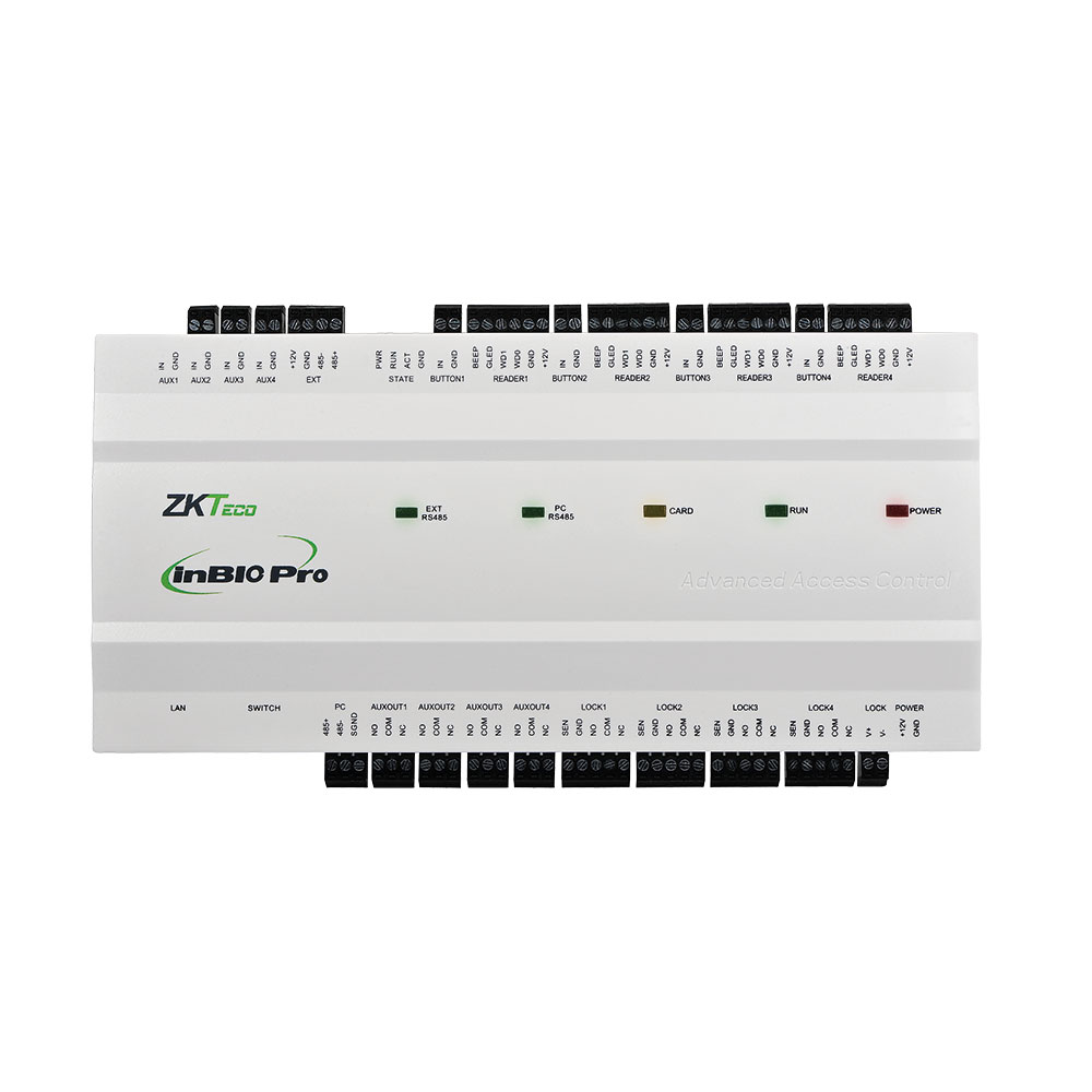 ZK-96 | Panel IP biométrico InBio-460 Pro para Control de Accesos de 4 puertas y 12 lectores.