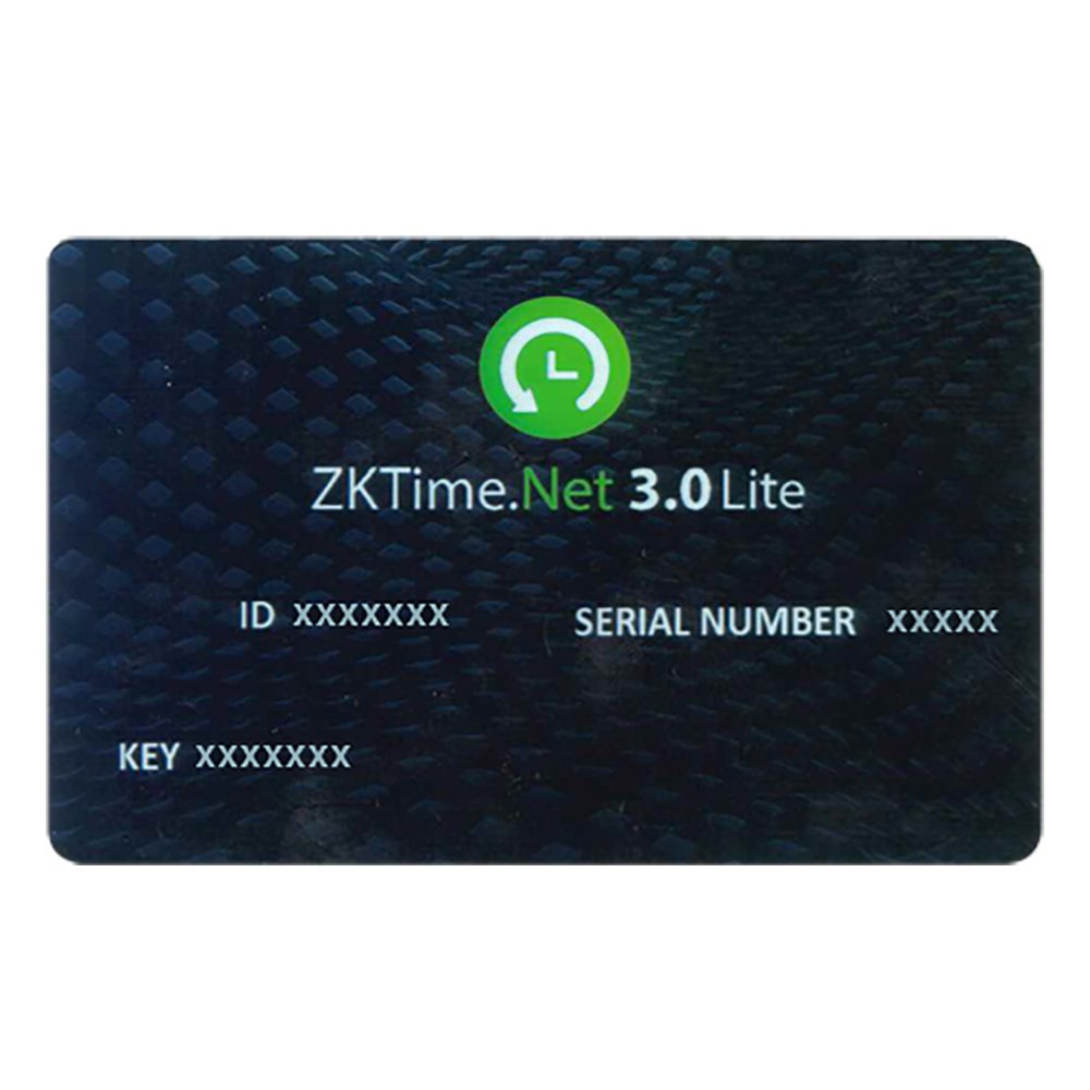 ZK-21 | Contrôle de présence de licence de logiciel. Capacité 50 appareils | 2 000 utilisateurs. Communication TCP / IP | WiFi Multi-langue | Fonctions avancées Multitude de rapports de calendrier. Notifications par email.