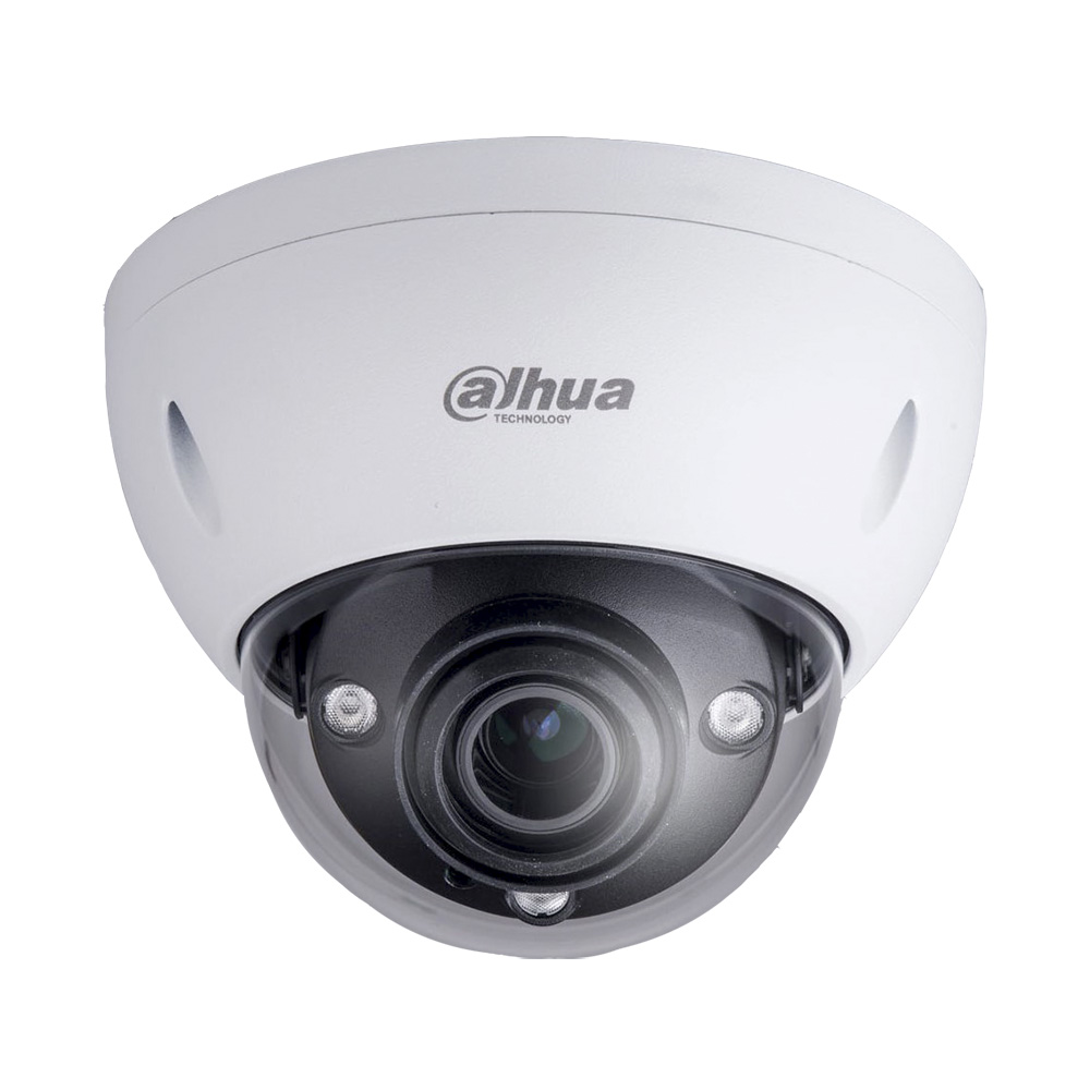 DAHUA-1001 | Dôme fixe IP avec éclairage IR de 100 m antivandalisme d'extérieur Eco-savvy 3.0. Format H.265/H.264. CMOS 1/2,5”. Triple stream. Résolution jusqu'à 8MP. Objectif motorisé de 7 ~ 35 mm (H: 38°~11°). Filtré ICR. OSD, AWB, AGC, WDR digital, 3D-NR, zones ROI, détecteur vidéo et masquage. Fonctions intelligentes vidéo (IVS), détection des visages. 1 entrée / 1 sortie d'audio. 1 entrée / 1 sortie d'alarme. Fente MicroSD. Onvif. IP67, IK10. 3AXES. 12V CC, 24V CA. PoE.