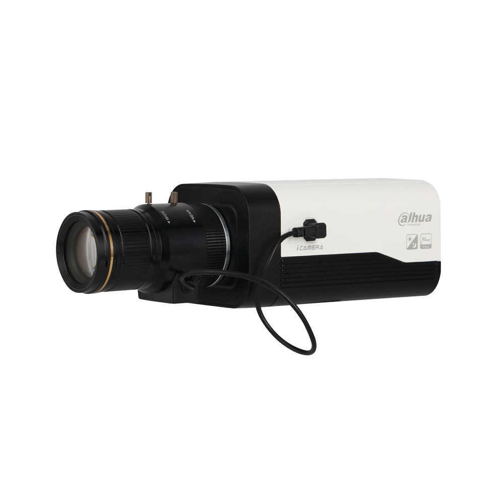 DAHUA-1155 | Caméra box IP jour/nuit StarLight pour intérieur. Format H.265/H.264. CMOS 1/1,9" de 2MP. Stream triple. Résolution jusqu'à 2MP. Sortie BNC. Sortie HDMI. Monture C/CS. ABF. Zoom numérique 16X. Filtre ICR.OSD, AWB, AGC, WDR real (120dB), SSA, 3D-NR, EIS, 4 zones ROI, defog, miroir, capteur vidéo et masquage. Détection intelligente (IVS), détection faciale. 1 entrée / 1 sortie d'audio (microphone). 2 entrées / 2 sorties d'alarme. RS485. Fente MicroSD. Onvif, PSIA, CGI. 12V CC / 24V CA. PoE.