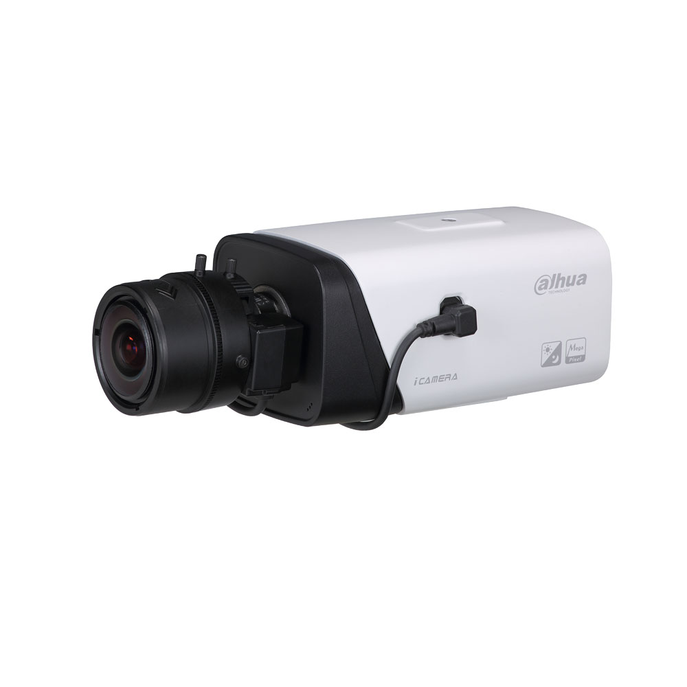 DAHUA-1195 | Caméra box IP. CMOS 1/3" de 4MP. Triple stream. Format H.265+/H.265/H.264+/H.264. Résolution jusqu'à 4MP. Filtre ICR. 0,02 lux F1.4. Monture C/CS. Zoom numérique 16X. OSD, AWB, AGC, BLC, HLC, WDR real 120dB, 3D-DNR, zones ROI, miroir et capteur vidéo et masquage. Détection intelligente (IVS). détection faciale. 1 entrée / 1 sortie d'audio (microphone). 2 entrées / 1 sortie d'alarme. RS485. Fente MicroSD.Onvif, PSIA, CGI. Lightning-prrof 6KV. 12V CC / 24V CA. ePoE.