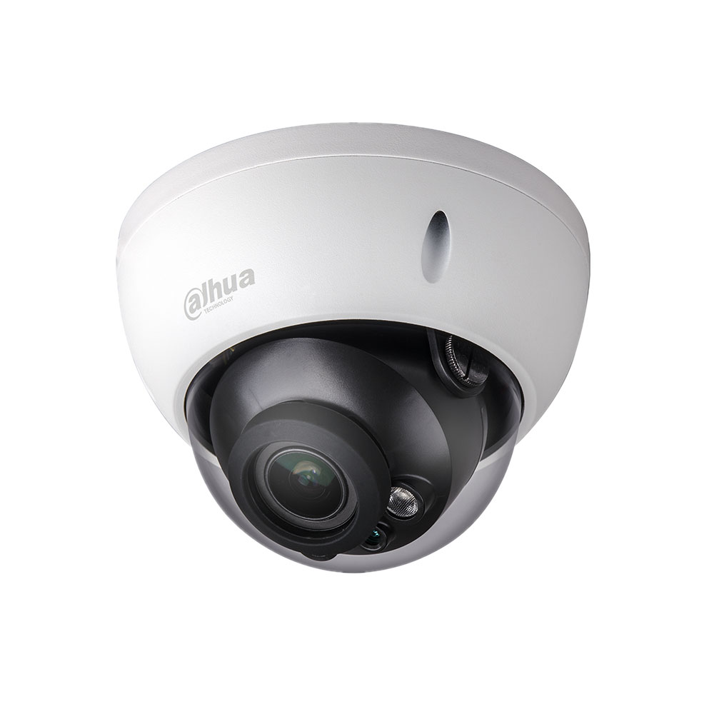 DAHUA-1208 | Fixed IP vandal dome with Smart IR of 30 m, for outdoors. 1/3” CMOS, 4MP. Dual stream. H.265+/H.265/H.264+/H.264. 4MP. ICR. 0,03 lux F1.4. 2,7~13,5 mm (104°~28°) motorized lens with autofocus. 16X digital zoom. OSD, AWB, AGC, BLC, HLC, real WDR 120dB, 3D-DNR, ROI, mirror, motion detection and privacy mask. Onvif, PSIA, CGI. IP67, IK10, Lightning-proof 2KV. 3AXIS. 12V DC. PoE.