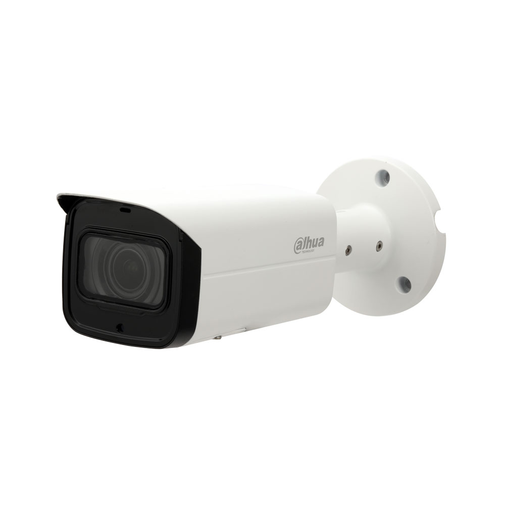 DAHUA-1358-FO | Camera bullet IP serie PRO con Smart IR di 60 m per esterni. CMOS 1/2,7” di 5 megapixel. H.265+ / H.265 / H.264+ / H.264 / MJPEG. Stream dual. Risoluzione fino a 5MP. Ottica motorizzata di 2,7 ~ 13,5 mm (H: 95°~27°, V: 70°~20°). 0,02/0,2 lux. Filtro ICR. OSD, AWB, AGC, WDR real 120dB, 3D-DNR, ROI, videosensore e maschere per privacy, modalitá specchio. Rilevamento intelligente (IVS). Entrata MicroSD. Onvif. IP67, Lightning-proof 2KV. Supporta 3AXIS. 12V CC. PoE+