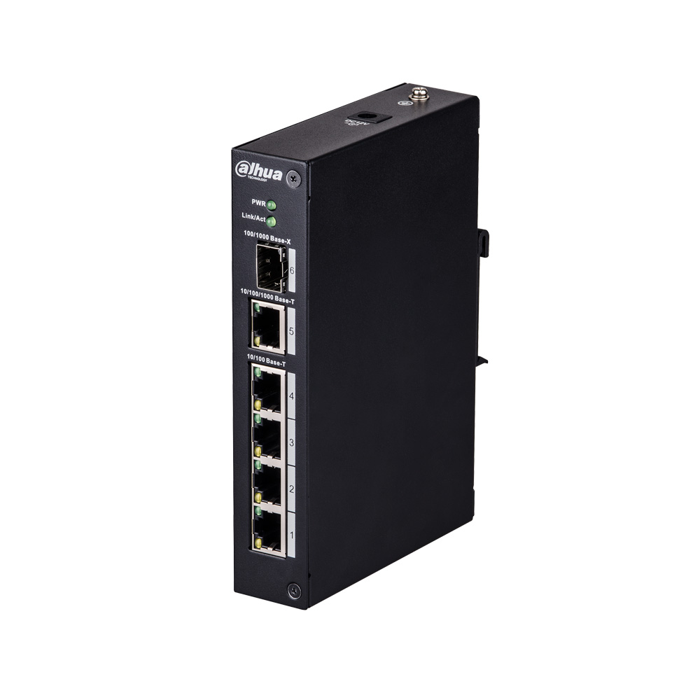 DAHUA-1416 | Switch industriel (L2) non manageable de 4 ports Fast Ethernet + 1 port Gigabit + 1 port 1000Base-X