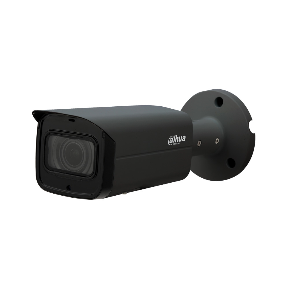 DAHUA-1649-FO | IP bullet camera with Smart IR of 60 m for outdoors. 1/3” CMOS, 4 MP. H.265+ / H.265 / H.264+ / H.264 / MJPEG. Dual stream. 4MP at 20 fps. 2,7 ~ 13,5 mm motorized lens (H: 104°~28°, V: 72°~20°). 0,03/0,3 lux. ICR filter. OSD, AWB, AGC, WDR real 120dB, 3D-DNR, ROI, motion detection and privacy mask, mirror mode. IVS. MicroSD slot. Onvif. IP67, Lightning-proof 2KV. 3AXIS. 12V DC. PoE+