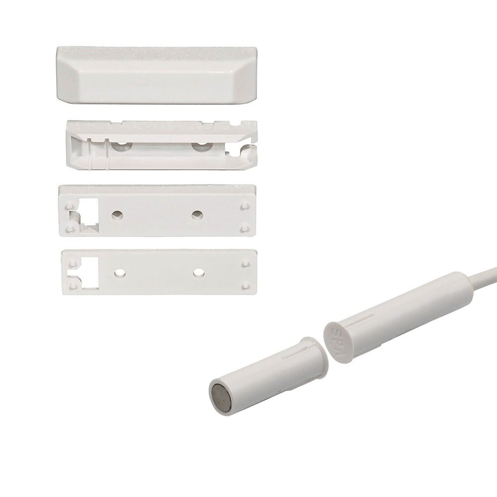 DEM-1093N | Kit compuesto por: 1x contacto magnético de empotrar DEM-1026 + 1x carcasa de plástico DEM-625 para montar en superficie
