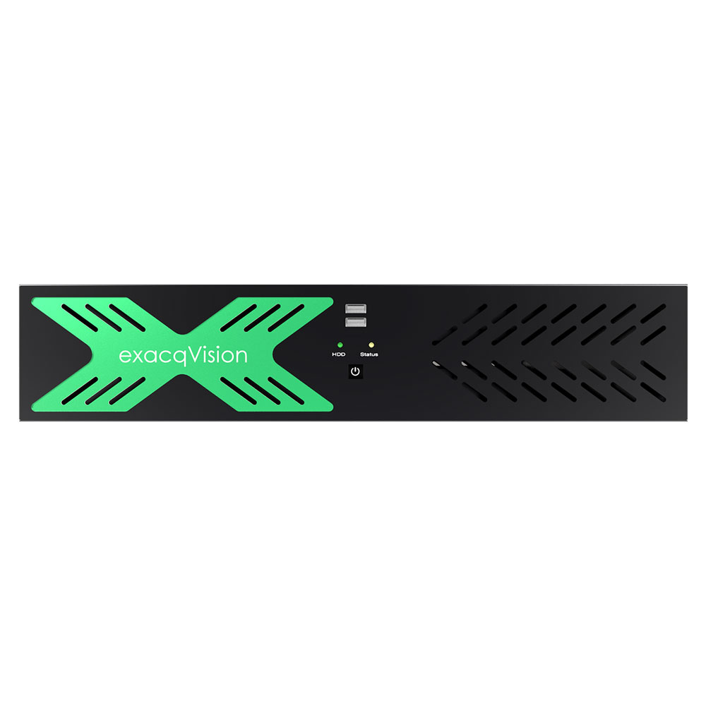 EX-13 | Servidor exacqVision Serie LC, con software web/móvil pre-instalado, tres años de actualización de software y garantía de hardware. Licencias para 4 cámaras IP. Hasta 16 canales. 100Mbps. 150 ips. Salidas HDMI y VGA. Capacidad de almacenamiento de 4TB, ampliable a 12TB. 2 RJ45 Gigabit. 6 USB.