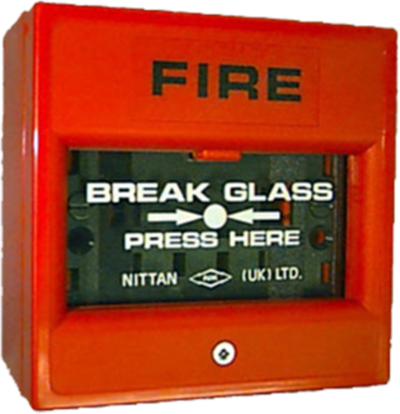 FOC-245 | Manual push button of NITTAN analog alarm. 'Break the glass' type wall box in red colour