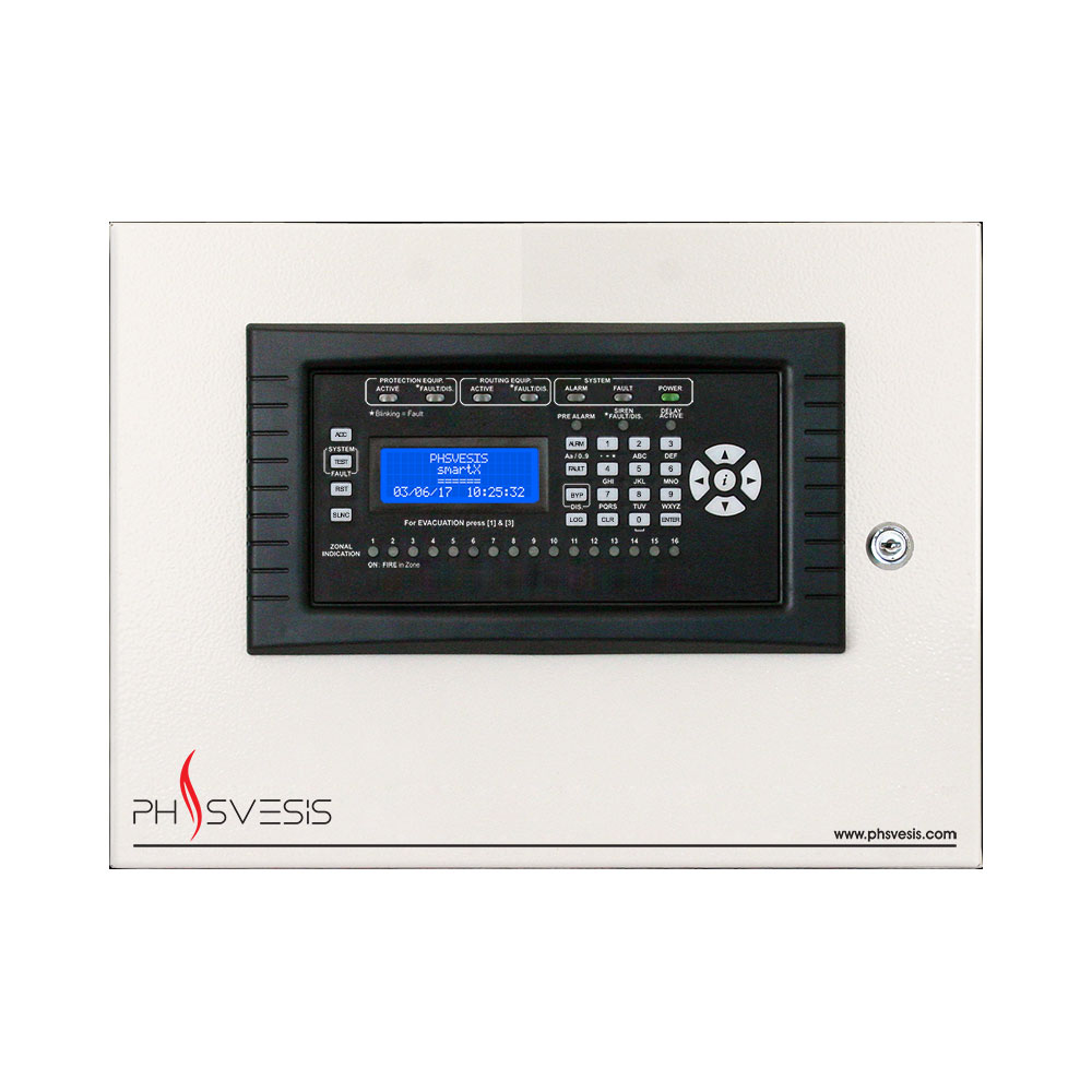 FOC-613 | Central SMARTX analógica direccionable de 1 lazo con 16 indicadores zonales/zonas fuego