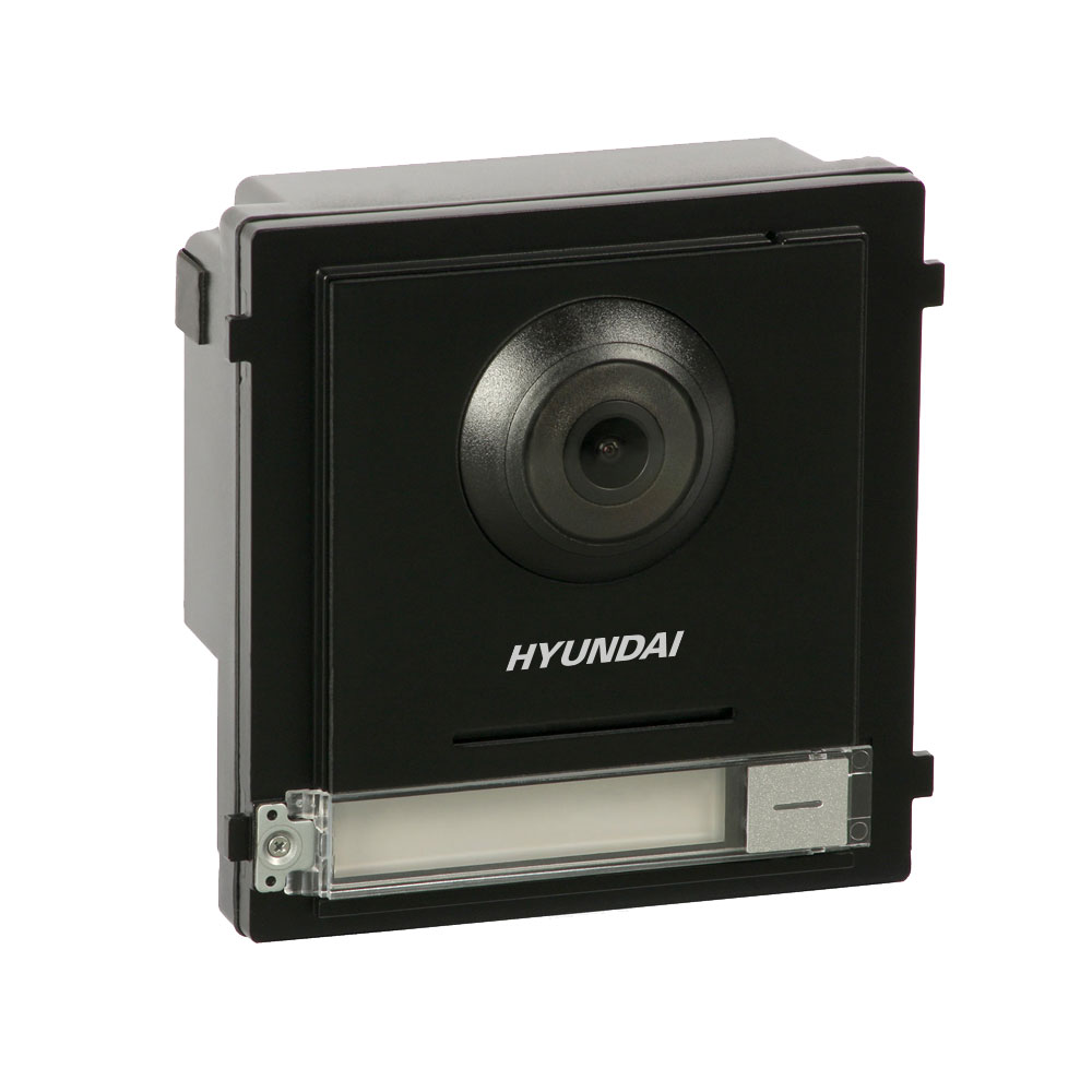 HYU-831 | Estación de videoportero IP a dos hilos HYUNDAI con cámara fisheye de 2MP. Botón físico. Función de control de accesos. Incorpora micrófono y altavoz. BLC, DNR, WDR real, videosensor. Interfaz de red a dos hilos. RS485 para conexión de submódulos. 4 entradas de alarma. IP65. 24V CC / 12V CC. Salida de alimentación.