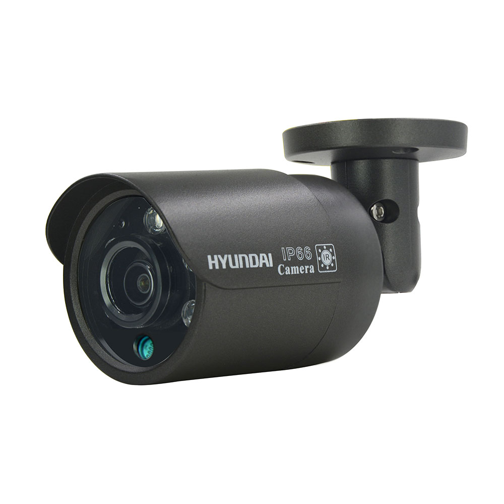 HYU-337 | 4 in 1 bullet camera PRO series with IR illumination up to 30 meters, for outdoors. 1/2,9” Sony CMOS, 2,1 MP @ 1080P. 4 in 1 output (HDCVI / HDTVI / AHD / 960H). ICR filter. 2,8 mm fixed lens. OSD, AWB, AGC, AES, 2D/3D-DNR, BLC, HLC, digital WDR, Sense Up, defog, motion detection and privacy mask. IP66. Lightning-proof. Soporte 3AXIS. 12V DC