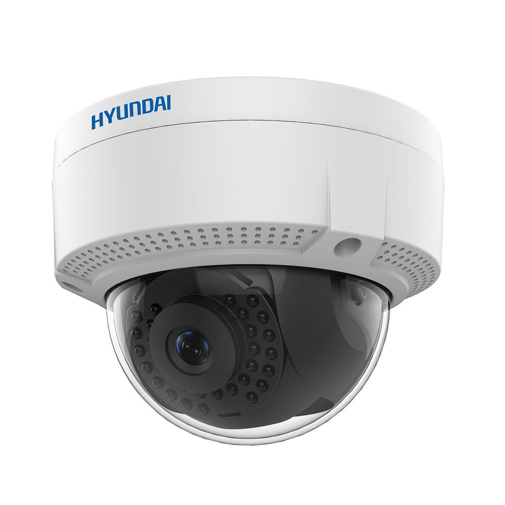 HYU-415 | IP vandal dome with IR illumination of 30m, for outdoors, 2 MP. H.265+/H.265/H.264/H.264+/MJPEG. 1/2,8" CMOS, 2MP. Digital resolution 1080P, 1,3MP, 720P, etc. Mechanical filter. 0,01 lux. 2,8 mm fixed lens (114°). OSD, AGC, BLC, digital WDR, 3D-DNR, motion detection, privacy mask, fixed ROI. IP67. 2AXIS. 12V DC. PoE.