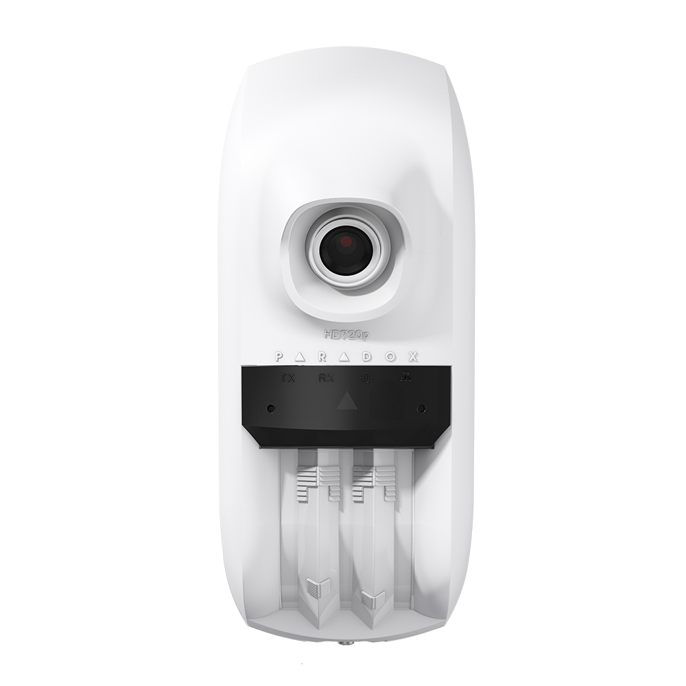 PAR-284 | Detector PIR de exterior, 16 m /110° con cámara y audio. H.264. Visión día/noche con resolución 720P a 10 ips con capacidad para 15 minutos para eventos de alarma y 15 minutos ROT/VOD. Iluminación IR hasta 10 metros. Grabación de audio HiFi. Envía imágenes a CRA y al usuario final. Streaming de vídeo. Programación, instalación y administración a través de Insite GOLD, almacena archivos en la aplicación o en Google Drive. Servicio DNS de Paradox con acceso 24/7. Transmite vídeos a sistemas CCTV. Grabación de 3 segundos de pre-alarma. Compatible con sistemas Spectra, EVO192 y EVOHD. Incorpora WiFi y Ethernet. 12V~16V CC.