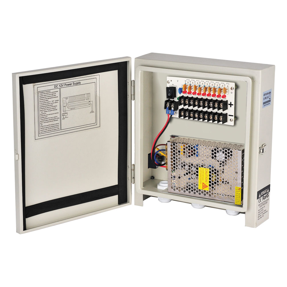 SAM-2516 | Source d&#39;alimentation avec degré de protection IP66 de 9 sorties 12V /10A totales