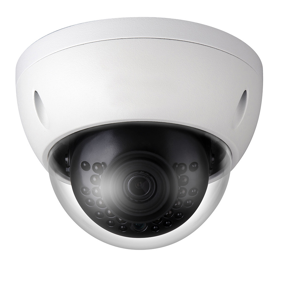 SAM-3430 | Dôme fixe IP avec éclairage IR de 30 m, antivandalisme pour extérieur. Format H.265/H.264. CMOS 1/2,5” Sony Exmor R. Stream triple. Résolution 4K. Objectif fixe de 4 mm (88°). Filtre ICR. OSD, AWB, AGC, WDR numérique, 3D-NR, masquage. 1 entrée / 1 sortie d'audio. 1 entrée / 1 sortie d'alarme. Fente MicroSD. Onvif, PSIA, CGI. IP67, IK10. 12V CC. PoE.