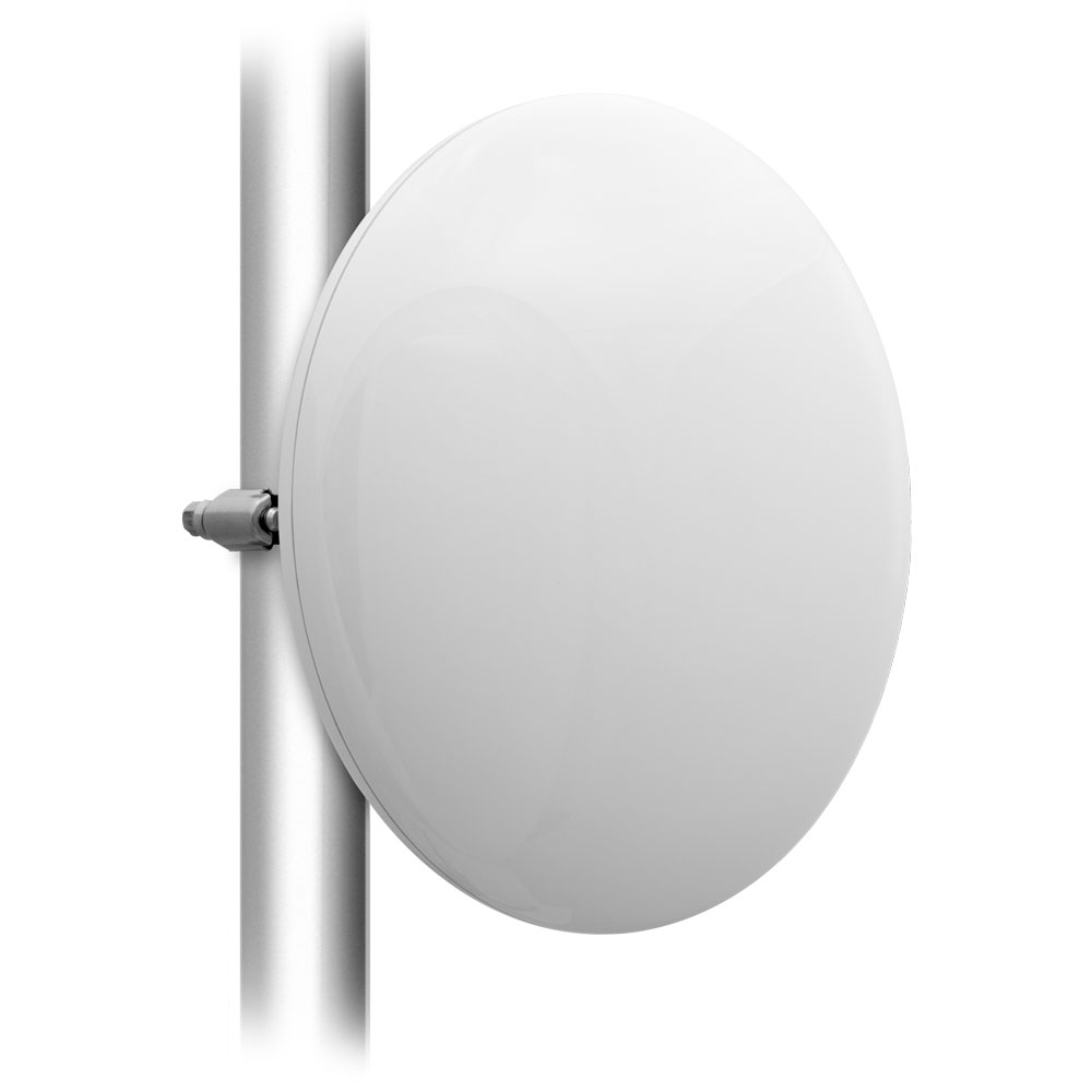 SAM-4380 | Dispositivo wireless (802.11ac) per punto-a-punto. 5GHz. 64~140Mbps a 20MHz. Fino a 15 km in campo aperto. Guadagno dell'antenna di 19 dBi. Apertura di 20°. 1x RJ45 porta Ethernet. Alimentatore PoE 24V incluso.