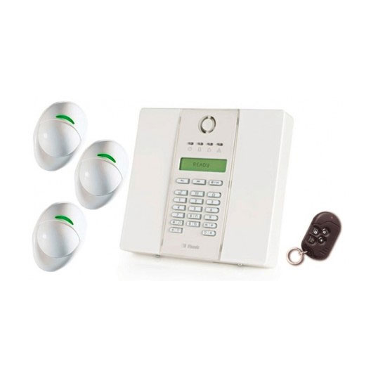 VISONIC-112 | Kit composto da: 1x Central PowerMax EXPRESS di 28 zone via radio PowerCode, 3x rilevatori VISONIC-38 (NEXT PLUS T MCW) via radio PowerCode, 1x mando pulsante via radio PowerCode di 4 pulsanti VISONIC-41 (MCT-234).